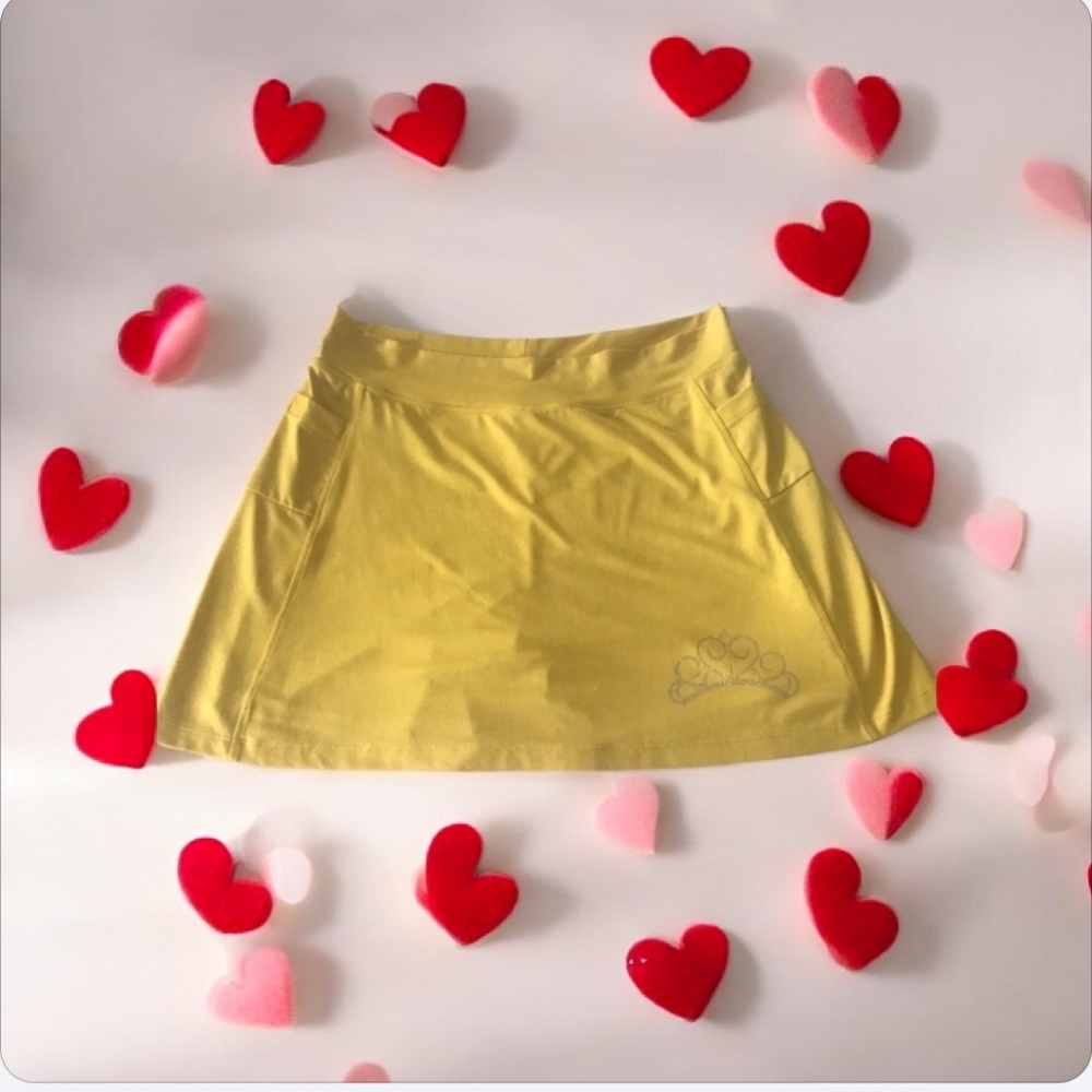 Skort size 12-16 stretchy Athletic  yellow www.running skirts.com cu…